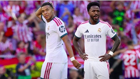 Mbappe và Vinicius giẫm chân nhau, phơi bày sự rối loạn của Real trước Atletico